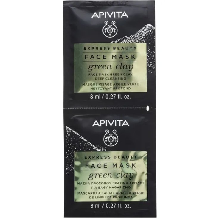 Face Mask Green Clay Express Beauty Apivita 2x8ml