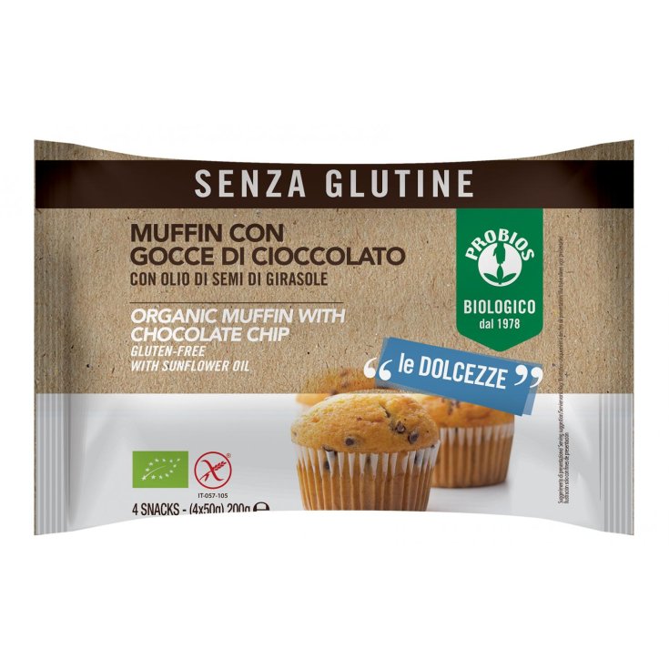 Muffin Con Gocce Cioccolato Probios 4x50g