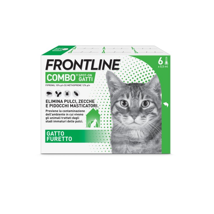 Frontline Combo Gatti e Furetti, 6 Pipette Antiparassitarie