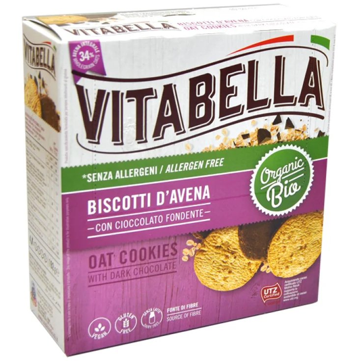Biscotti D'avena con Cioccolato Fondente Vitabella 192g