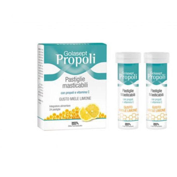 Golasept Propoli Pastiglie Masticabili Miele Limone ZETA 24 Pezzi