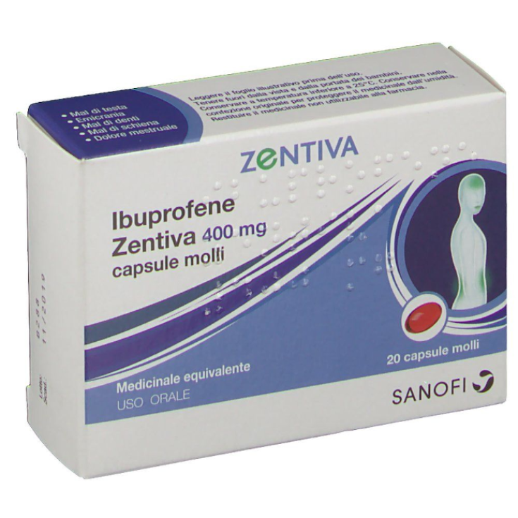 Ibuprofene Zentiva 400mg Sanofi 20 Capsule Molli