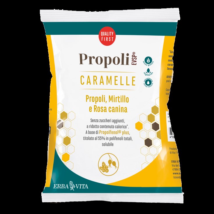 Propoli EVSP Caramelle Propoli Mirtillo e&nbsp;Rosa Canina Erba Vita 65g