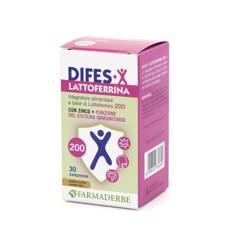 Difes•X Lattoferrina 200 Farmaderbe 30 Compresse Difes•X Lattoferrina 200 Farmaderbe 30 Compresse