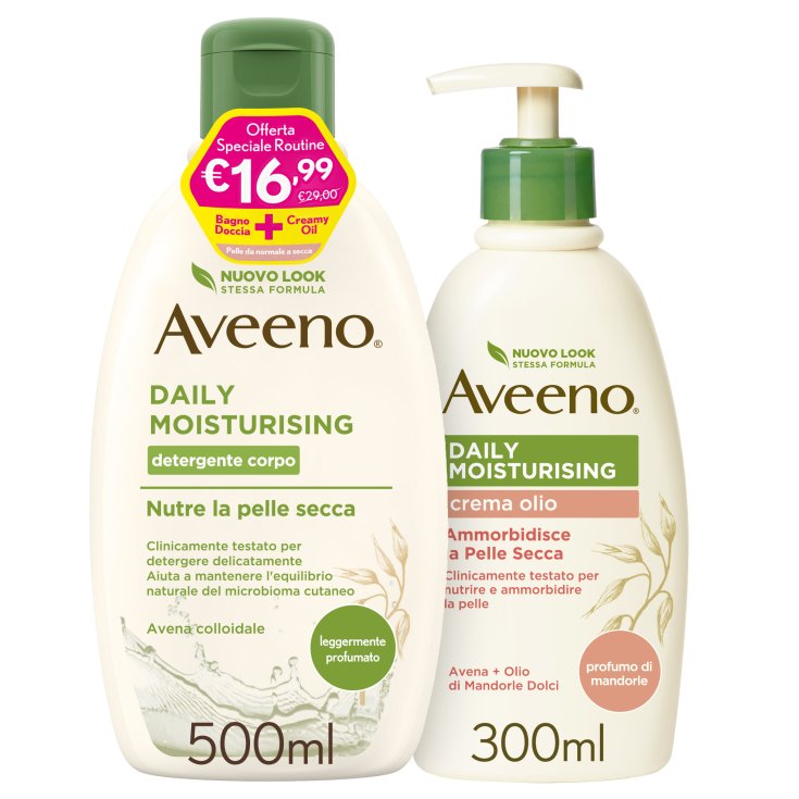 Daily Moisturising Bagno Doccia 500ml + Crema Olio 300ml Aveeno&reg; PROMO