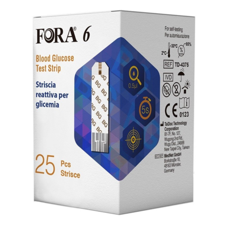 Fora 6 Connect Glicemia ForaCare 25 Strisce Reattive