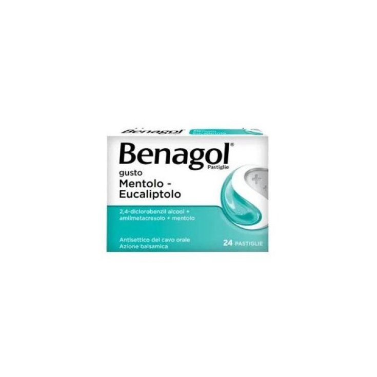 Benagol 24 Pastiglie Mentolo e Eucalipto  antisettico per bocca e gola