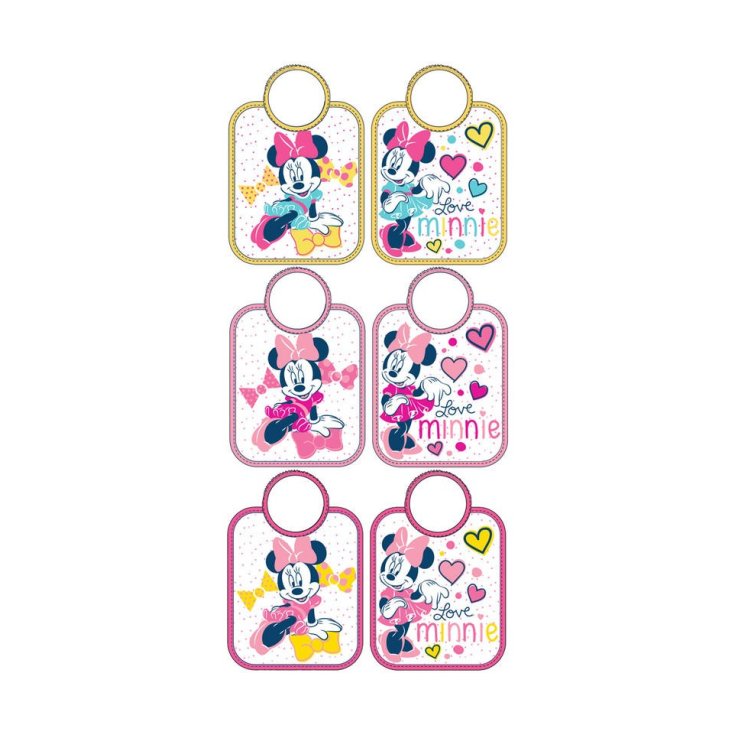 Confezione 6 pezzi bavetta bavaglino bavagli bimba neonato ellepi Disney baby Minnie TU