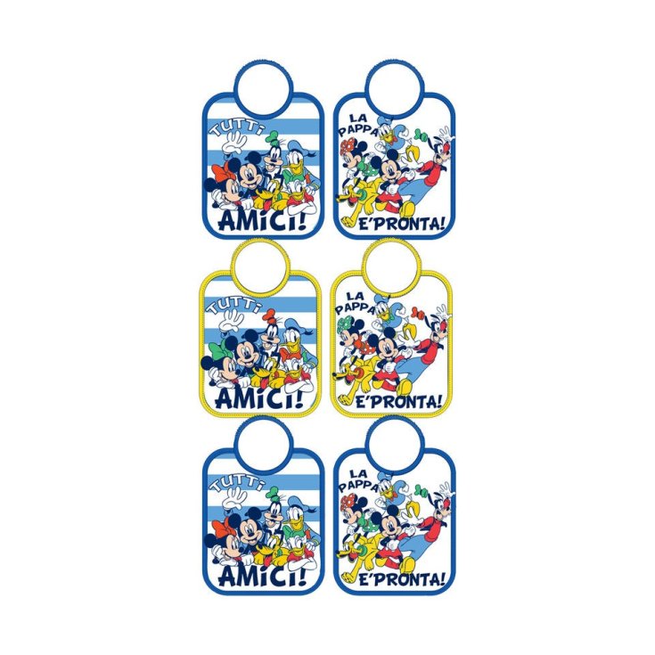 Confezione 6 pezzi bavetta bavaglino bavagli bimbo neonato ellepi Disney baby Mickey TU