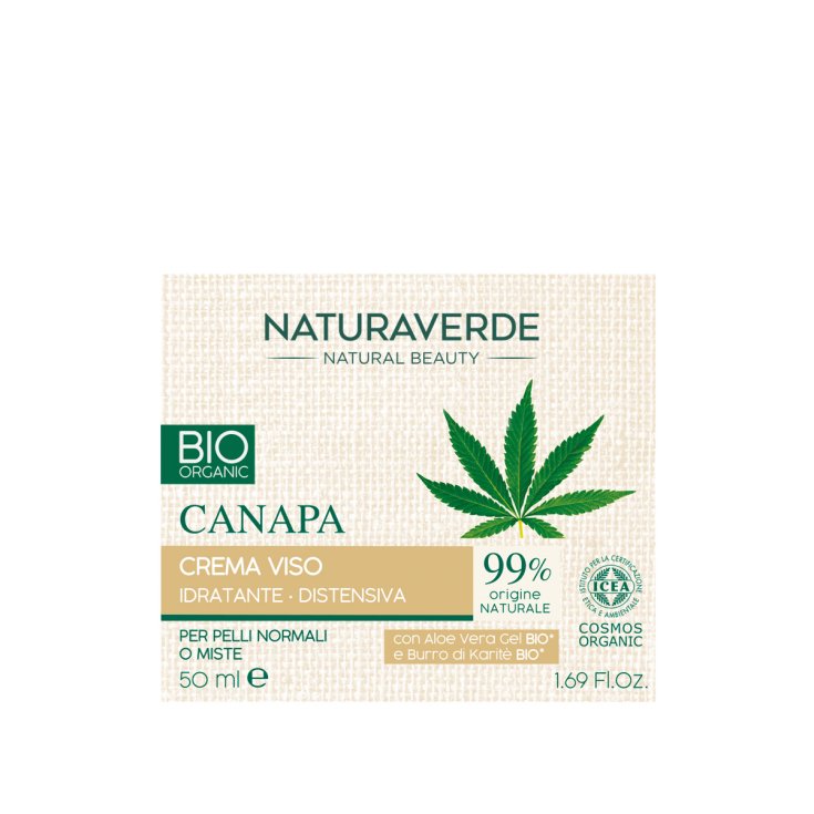 BIO Canapa Crema Viso Idratante Distensiva NATURAVERDE 50ml