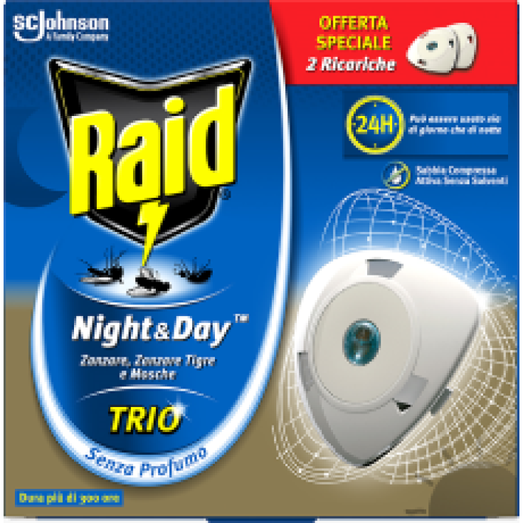 Raid&reg; Night & Day Trio Sc Johnson Doppia Ricarica