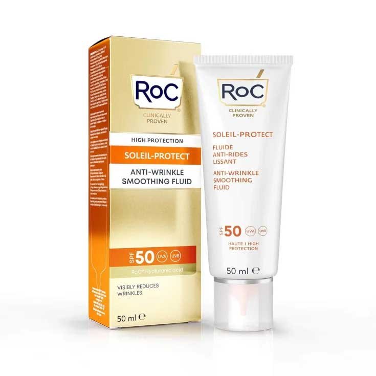 Soleil Protect Fluido Solare Viso SPF 50+ Anti-rughe Levigante RoC&reg; 50ml