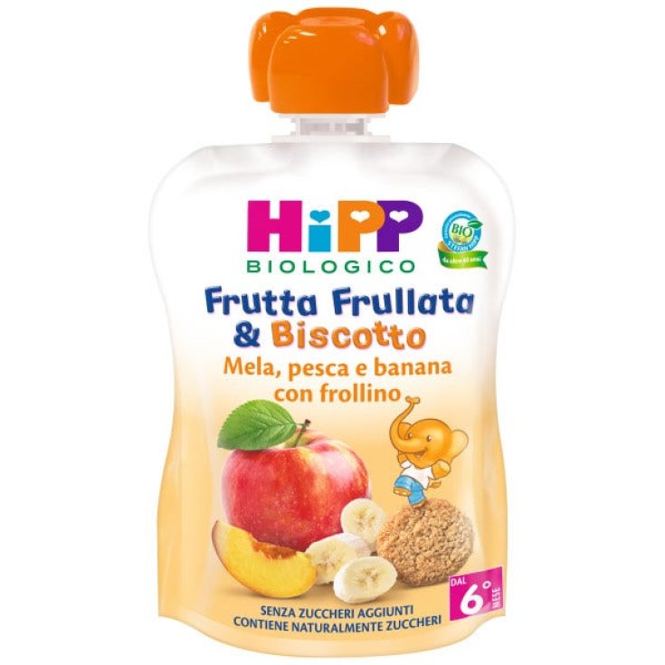 Frutta Frullata & Biscotto HiPP Biologico Mela Pesca Banana 90g