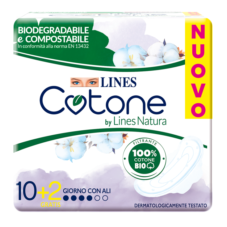 Assorbenti Ultra Giorno Con Ali Lines Cotone 12 Pezzi