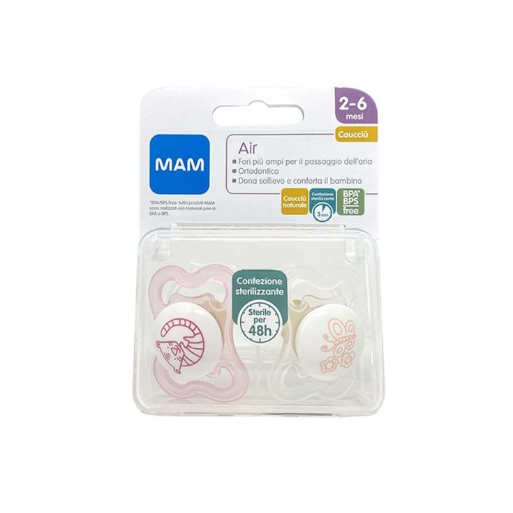 Air Animal MAM 2-6mesi Caucci&ugrave; 2 Succhietti Fantasia Rosa