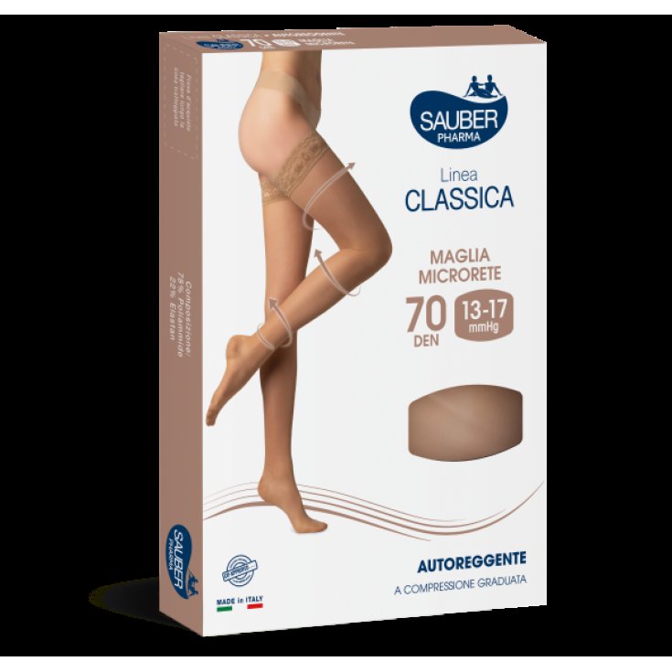 Linea Charme 70D Autoreggente&nbsp;Nero Tg.4&nbsp;Sauber