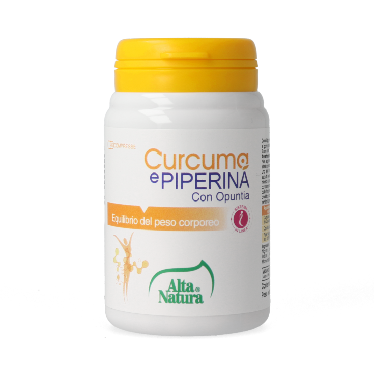 Curcume e Piperina con Opuntia Alta Natura&reg; 45 Compresse