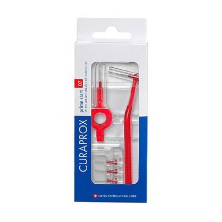 Prime Start 07 Scovolino Interdentale Curaprox Rosso 5 Pezzi + 2 Manici Prime Start 07 Scovolino Interdentale Curaprox Rosso 5 Pezzi + 2 Manici