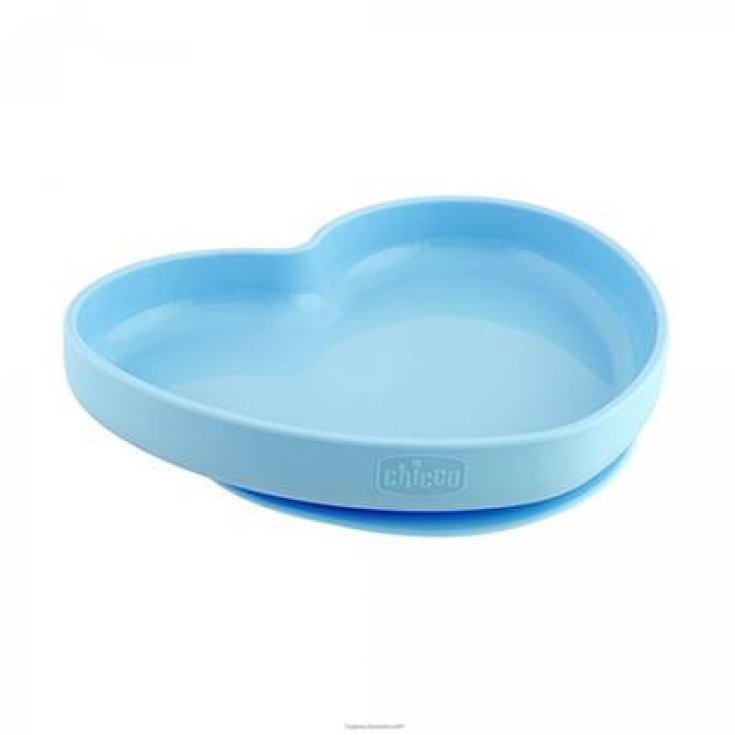 Piatto Cuore In Silicone Con Ventosa CHICCO Azzurro 1 Pezzo