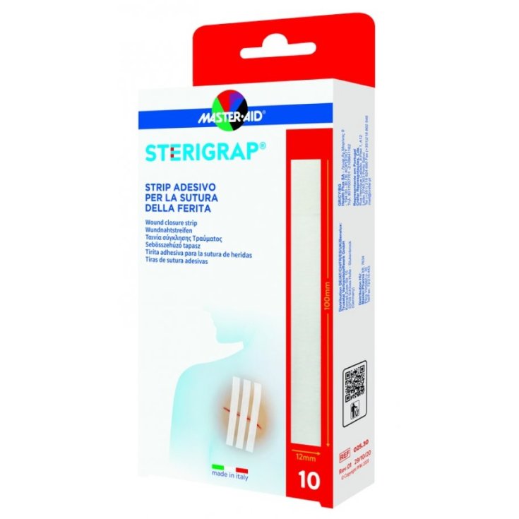 STERIGRAP Strip Adesivo Sutura MASTER&bull;AID&nbsp;100x12mm 10 Pezzi