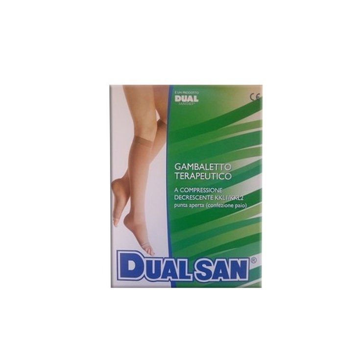 Gambaletto Terapeutico Compressione Decrescente KKL2/3&nbsp;Punta Aperta&nbsp;DUALSAN Taglia 3&nbsp;