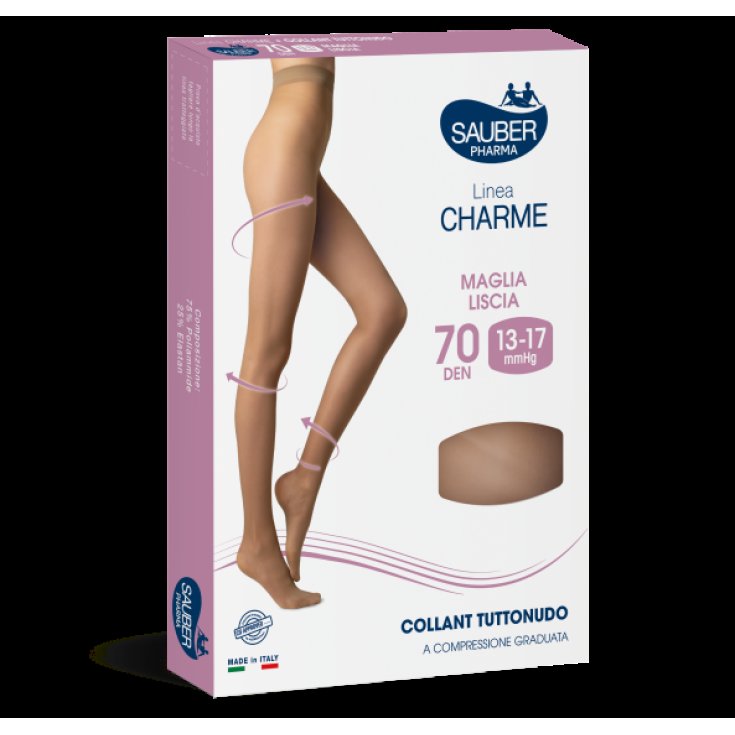 Linea Charme 70D&nbsp;Collant Tuttonudo Nero Tg.4&nbsp;Sauber