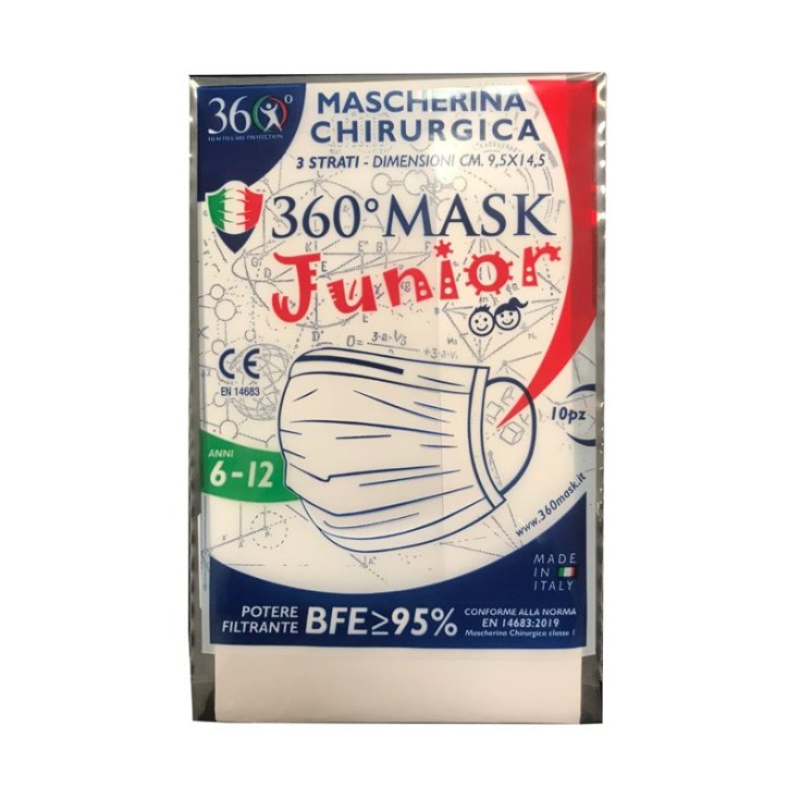 Mascherina Chirurgica Rosa 360&deg; Mask Junior 10 Pezzi