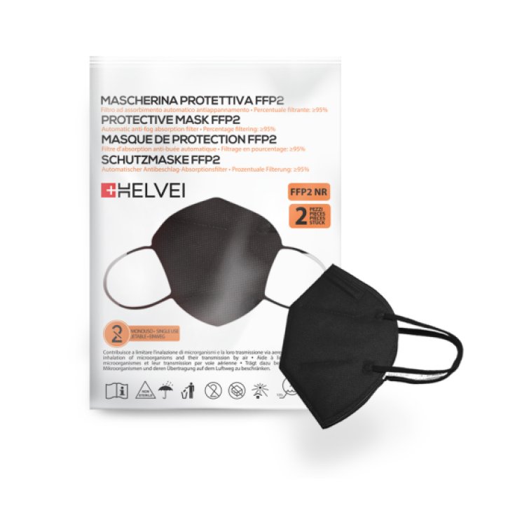 Helvei Mascherina FFP2 Nero 2 Mascherine