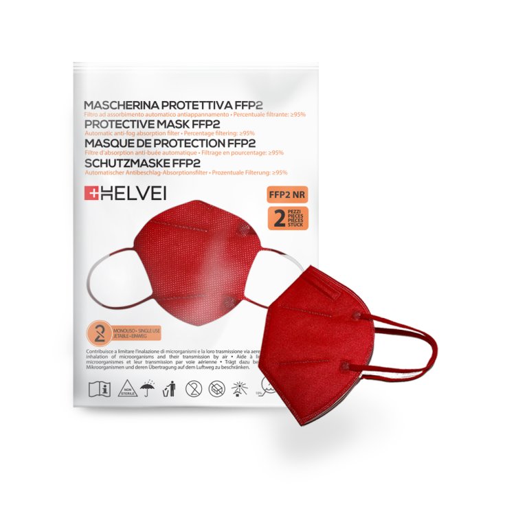 Helvei Mascherina FFP2 Rossa 2 Mascherine