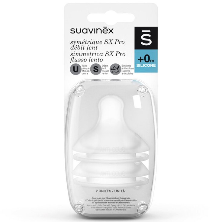SX PRO Tettarella Silicone Flusso Lento S Suavinex 2 Pezzi