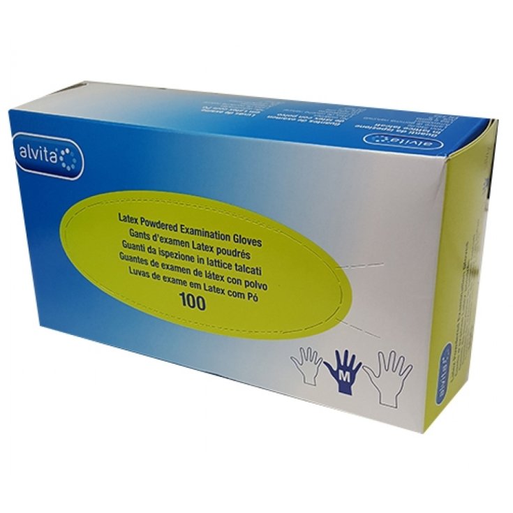 ALVITA&reg; GUANTI LATTICE SENZA POLVERE M 100 Pezzi