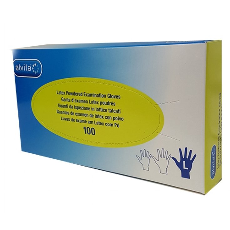 ALVITA&reg; GUANTI LATTICE SENZA POLVERE L 100 Pezzi