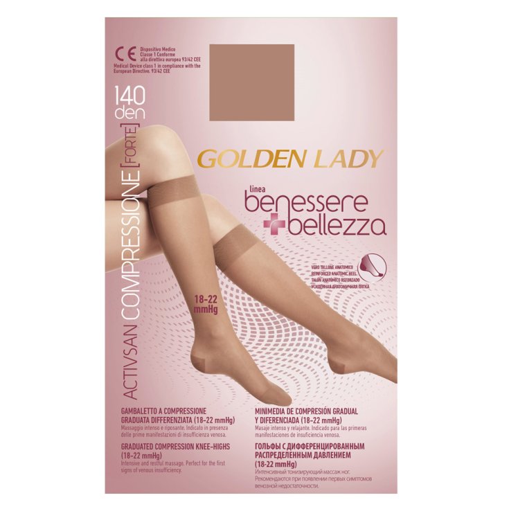 Benessere & Bellezza Gambaletto 140 Den Colore Dor&egrave; Naturel Taglia XL Golden Lady