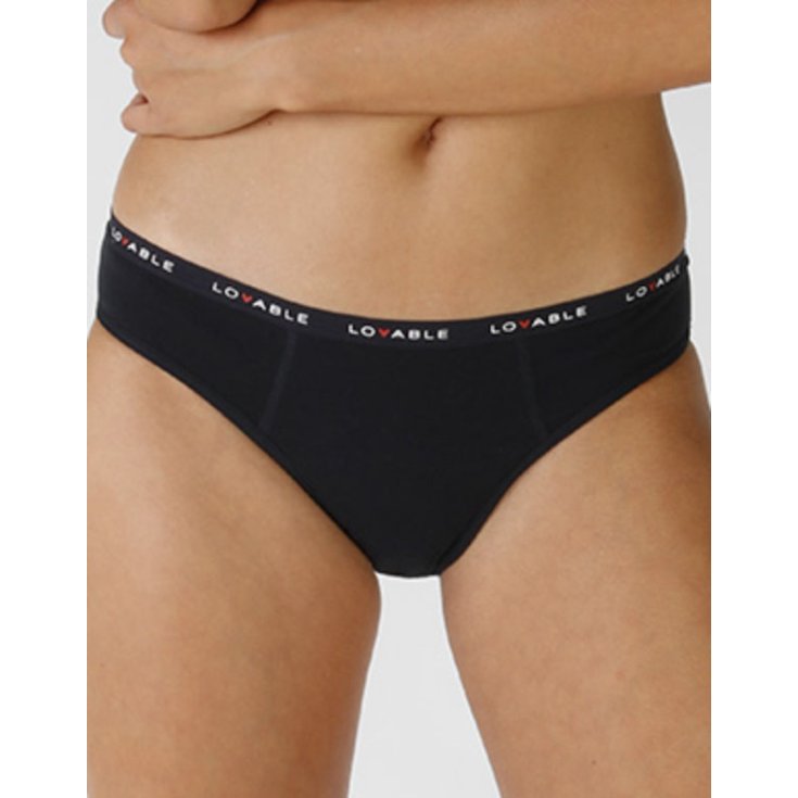 SLIP FLUSSO MEDIO NERO TAGLIA L LOVABLE