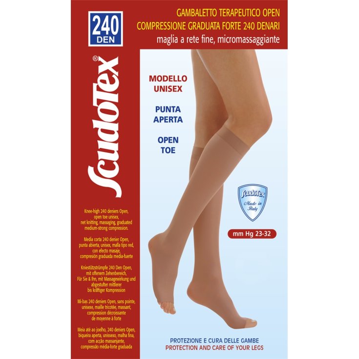 SCUDOTEX&reg; GAMBALETTO PUNTA APERTA 240 COLORE NATURE TAGLIA 5
