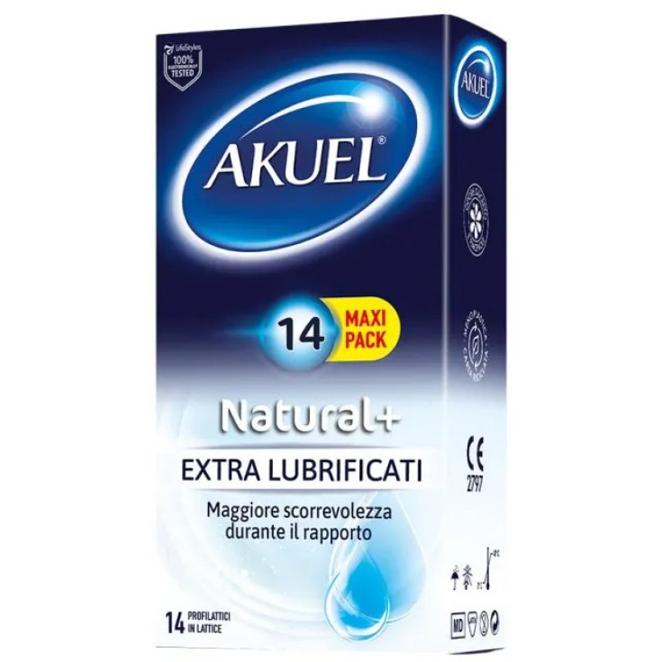 Natural+ Extra Lubrificati Akuel&reg; 14 Profilattici