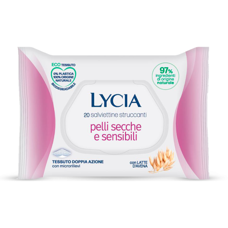 Salviettine Struccanti Pelli Secche E Sensibili Lycia 20 Pezzi