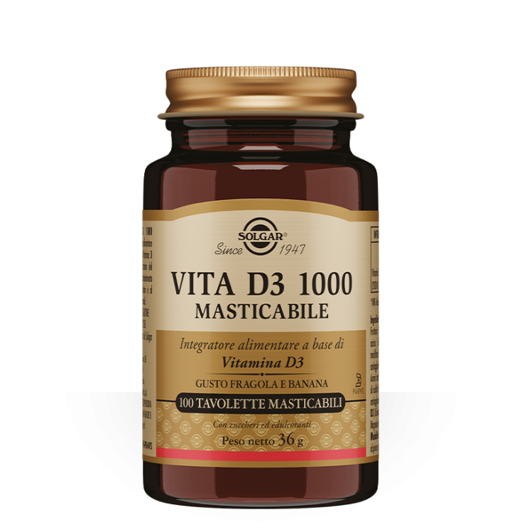 Vita&nbsp;D3 1000 Masticabile Solgar 100 Tavolette