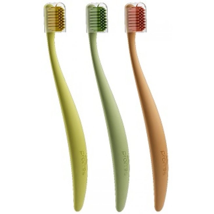 Spazzolino ecosostenibile trio colored promis