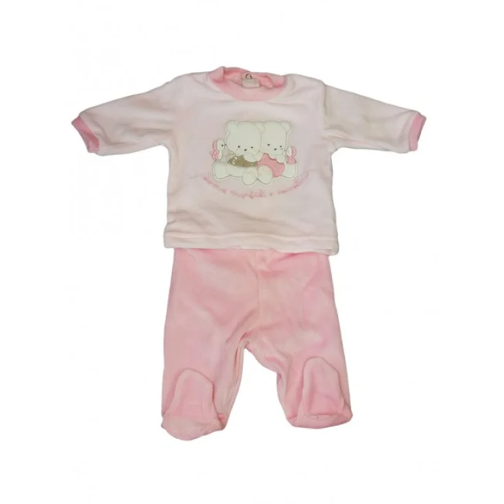 Completo&nbsp;3 mesi Bianco Fucsia Ellepi 2 Pezzi