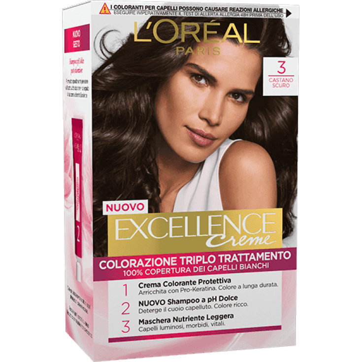 Excellence Cr&egrave;me Colorazione Permanente 3 Castano Scuro L'OREAL 40ml