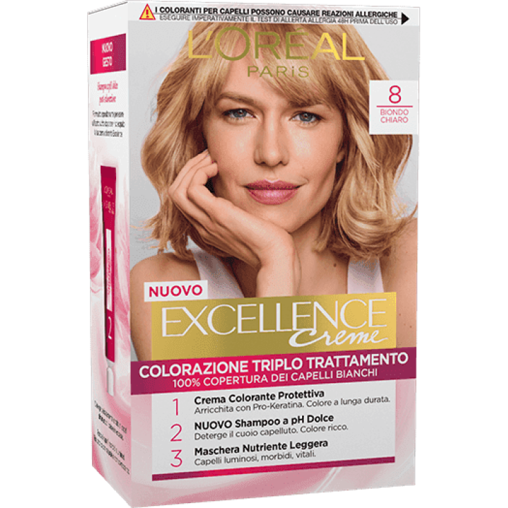 Excellence Cr&egrave;me Colorazione Permanente 8 Biondo Chiaro L'OREAL 40ml