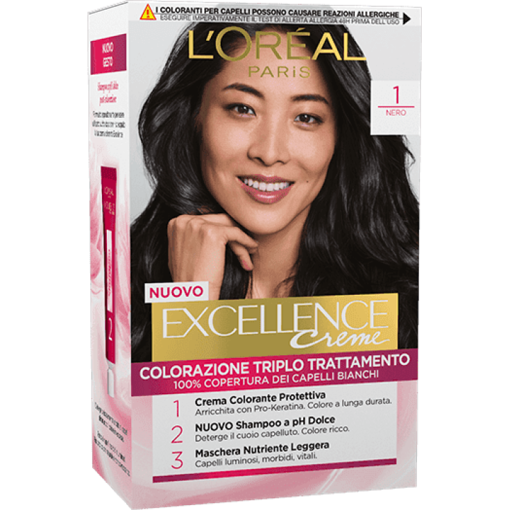 Excellence Cr&egrave;me Colorazione Permanente 1 Nero L'OREAL 40ml