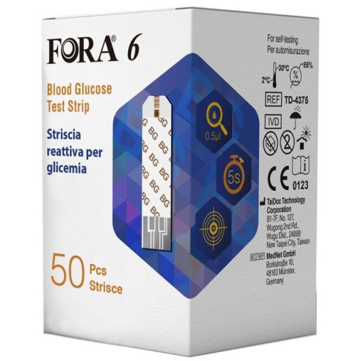 Striscia Reattiva Per Glicemia Fora&reg; 6 50 Strisce