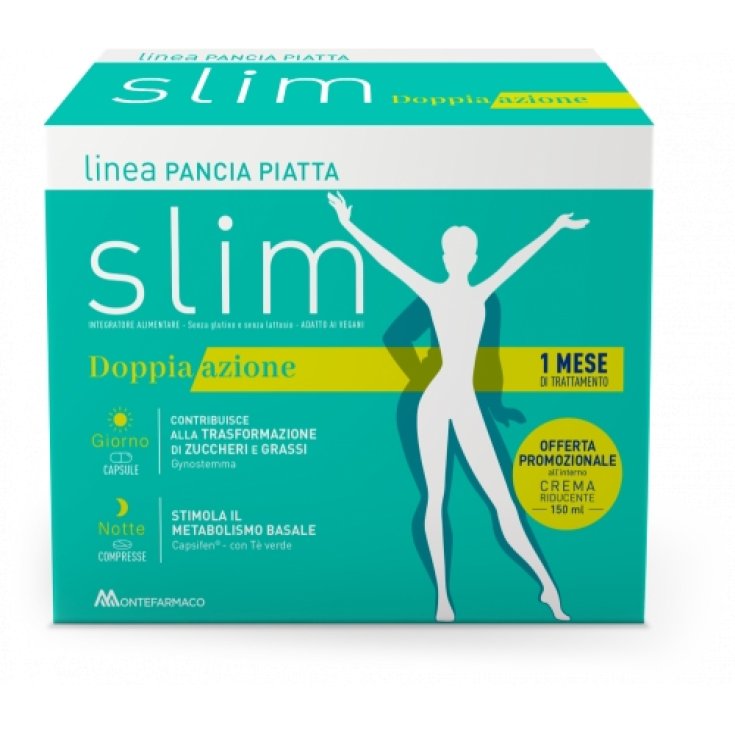 Pancia Piatta Slim Doppia Azione 180 Capsule + 60 Compresse + Crema Lipostop Adiposit&agrave; 150ml