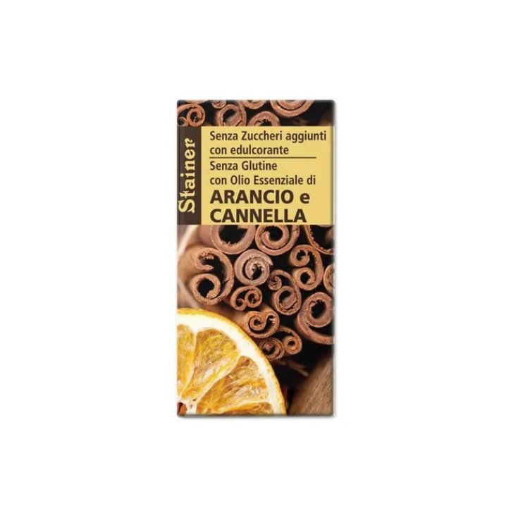 Tavoletta Arancio e Cannella Senza Glutine Senza Zucchero Stainer 50g
