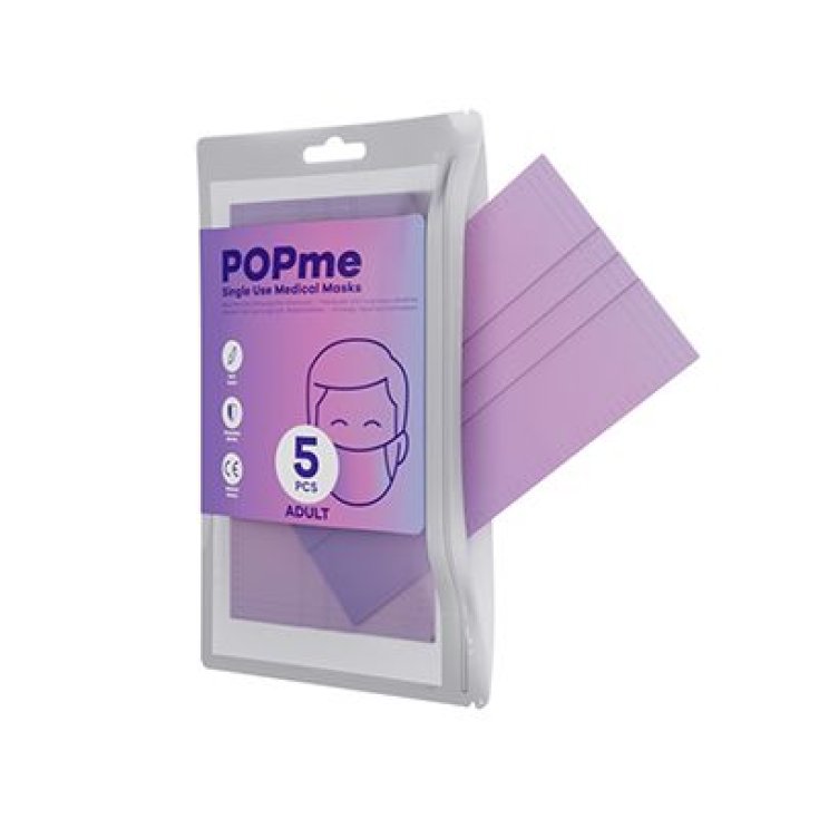 Mascherina Chirurgica Adult Lavander POPme 5 Pezzi