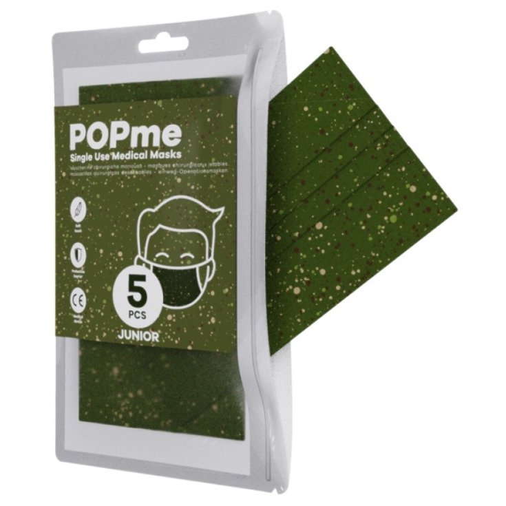 Mascherina Chirurgica Junior Camo Spray POPme 5 Pezzi