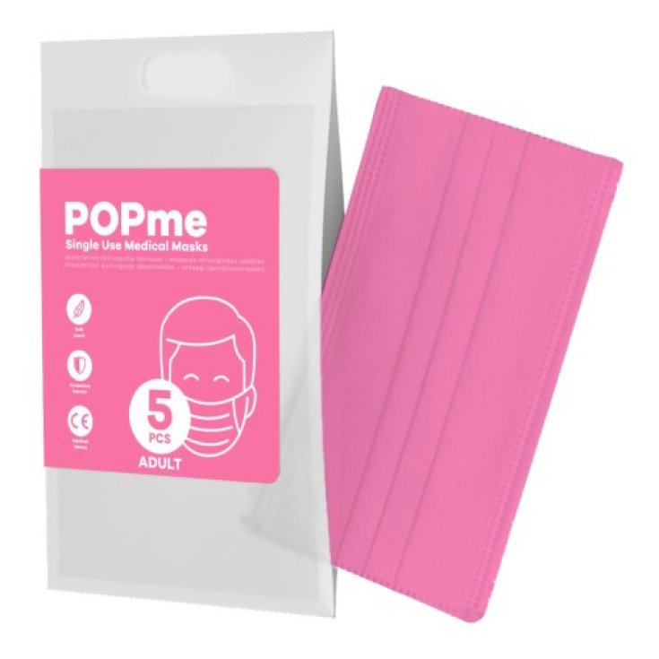 Mascherina Chirurgica Adult Bubble Gum POPme 5 Pezzi