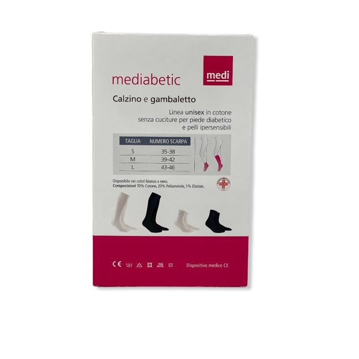 Mediabetic Calzino e Gambaletto Nero Medi Tg L
